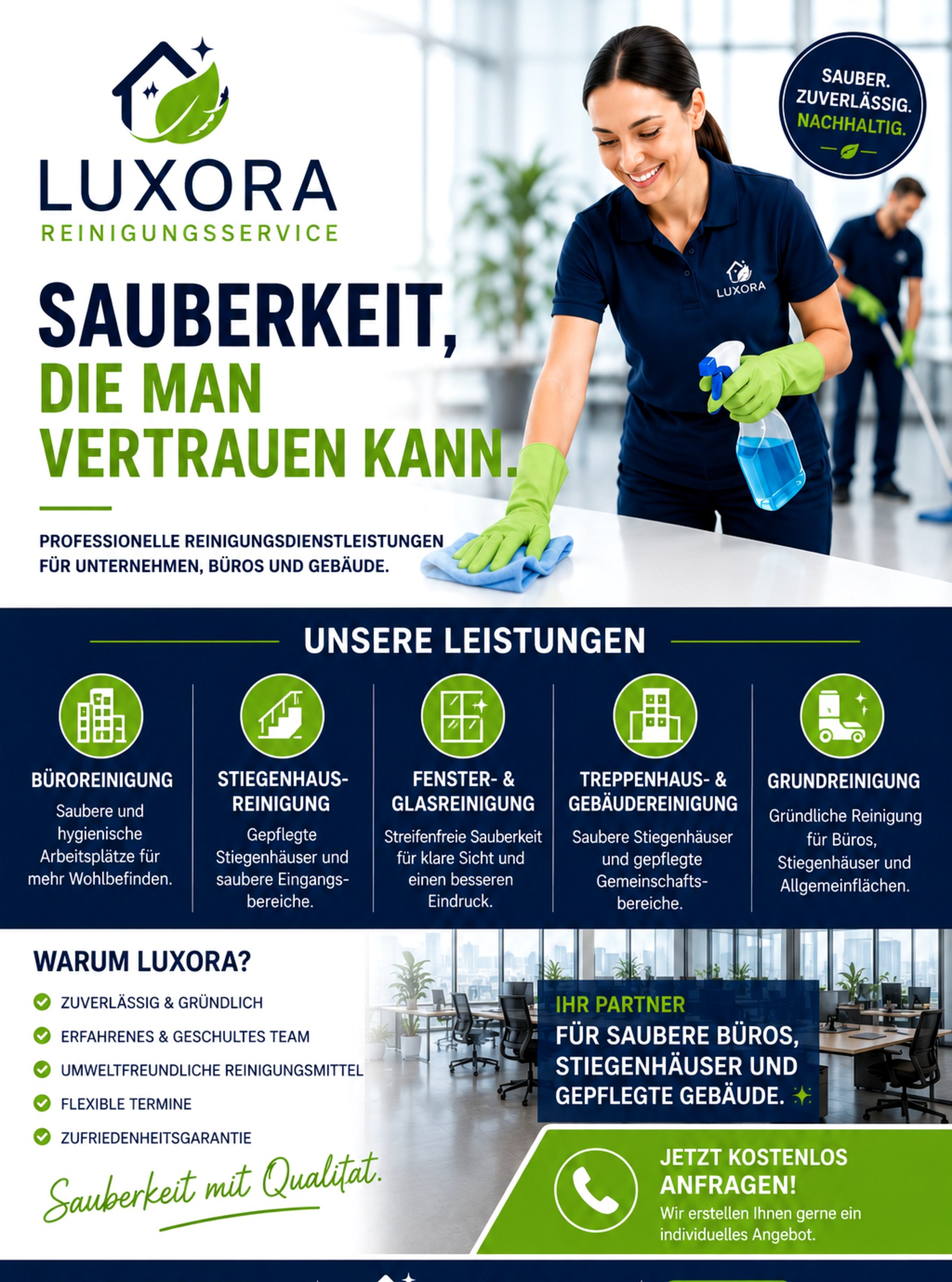 Luxora Flyer mit Reinigungsleistungen